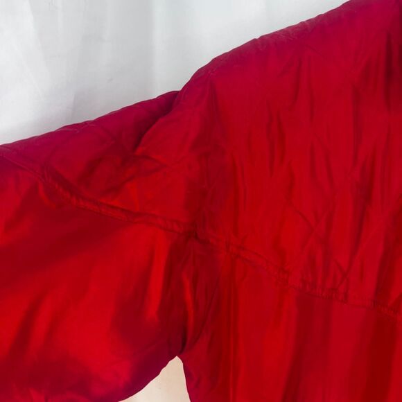 FUDA International VTG 100% Silk Red Full Zip Bomber Jacket Lightweight Size MD - Picture 5 of 15